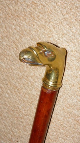 Edwardian Walking Stick - Intricate Heavy Brass Griffin Head Top - Picture 5 of 10