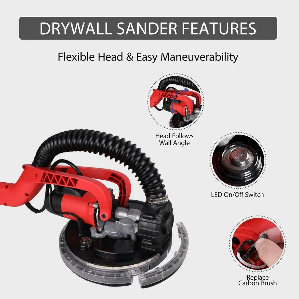 POWER PRO 1850 -Foldable 750W Electric Variable Speed Drywall Sander with LED - Image 3 of 4