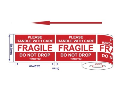 PREMIUM Fragile Stickers Handle With Care Red DO NOT DROP Label 2