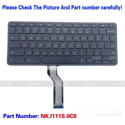 5X Acer Chromebook 511 C734 C741L 311 C722 C722T US Black Keyboard NK.I111S.0C8 - Picture 2 of 4