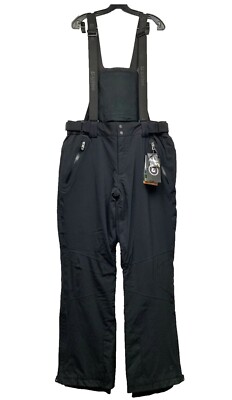 KILLTEC BIB SNOW PANTS WATERPROOF VINN FUNCTION DETACHABLE STRAPS MENS ~ BLACK