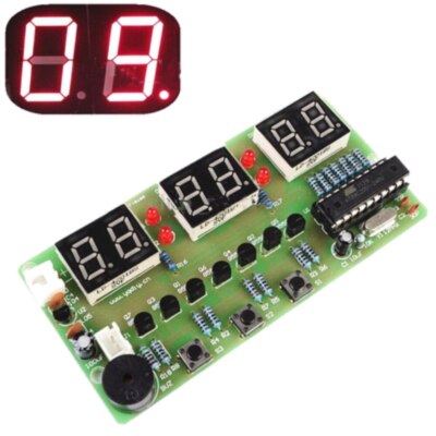 12V Digital Clock DIY Kit 6 Bits C51 AT89C2051 Chip Electronic Alarm Clock Kit