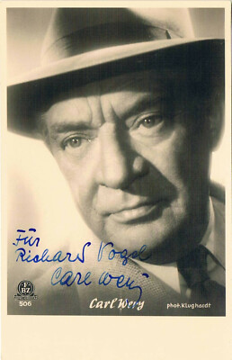 Carl Wery 1897-1975 autograph signed postcard photo 3.5''x5.5'' German actor