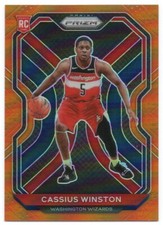 2020-21 Panini Prizm Prizms Orange 275 Cassius Winston RC /49 Washington Wizards