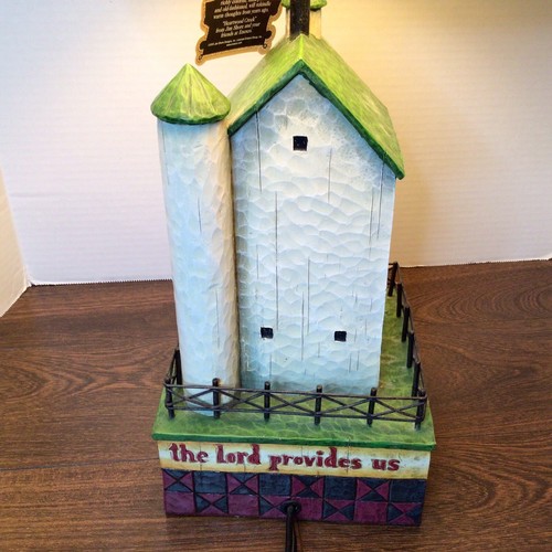 JIM SHORE Heartwood Creek Farmhouse Lamp 4002957 Original Shade And Finial - Picture 12 of 18