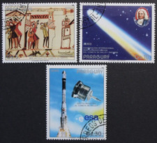 Paraguay: Michel n. 3973-3975 "Cometa di Halley" del 1986, timbrato