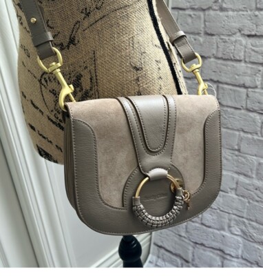See By CHLOE HANA Small Saddle Flap Bag CROSSBODY Grey See By CHLOE HANA Small Saddle Flap Bag CROSSBODY Grey