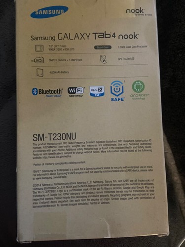 Boxed Samsung Galaxy Tab 4 Nook Special Edition Tablet 7-in - Black (SM-T230NU) - Afbeelding 2 van 3