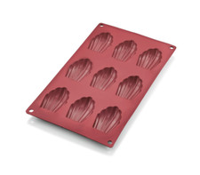 Silikonform MADELEINE Backform aus Silikon Gebäckform Dessert Keks 9 Formen rot