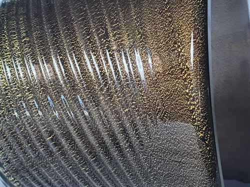 Italian Tommosa Barbi glass vase with gold fleck and smoky tones, circa 1980's - Picture 9 of 9