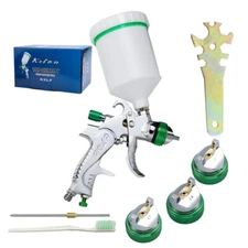 HVLP Spray Gun Painting Paint Sprayer 1.4/1.7/2.0mm Nozzle Gravity Feed 600ml