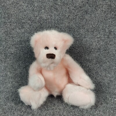 Vintage Applause Pink Bear Plush October Birthstone Teddy Fuzzy Stuffed Animal
