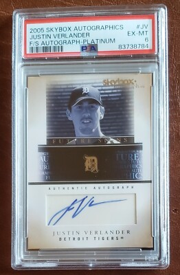 2005 Skybox Auto graphics #FSA-JV Justin Verlander Rookie F/S Auto-Platinum 10/2