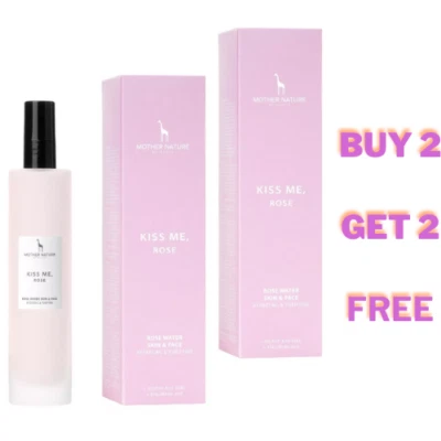 MOTHER NATURE COSMETICS Rosenwasser Spray Naturkosmetik Toner Gesicht Haut Veganes Gesichtswasser 2Stück