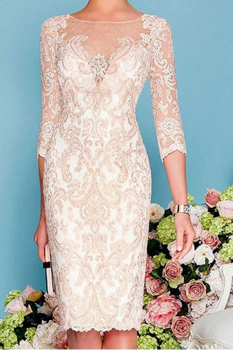 Brautmutterkleid mit Jacke knielang Applikationen Hochzeitsgastkleid - Bild 3 von 13