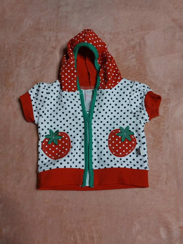 Sudadera con Capucha Duck Duck Goose Infantil Niñas Blanco Rojo Fresa Cremallera Talla 0-3 Meses Foto 2 de 4