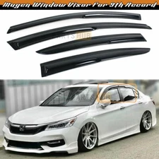 For 13-17 Honda Accord JDM Wavy Mugen Smoke Tinted Window Visor Rain Guard Vent