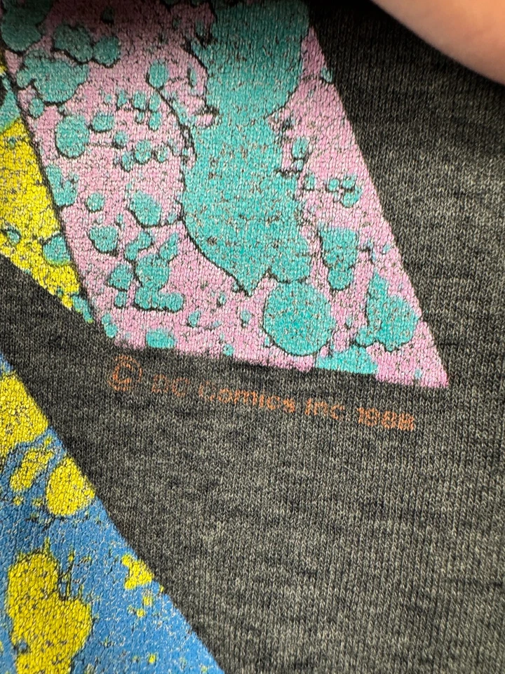 Vintage Batman T Shirt YOUTH Large (14-16) Gray 1988 Graphic Single Stitch Royal - Image 4 of 4