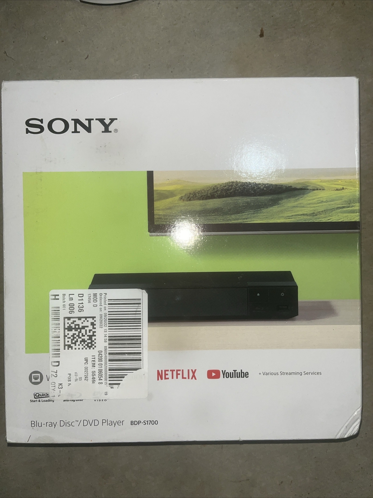 Sony BluRay Disc / DVD Player BDPS1700 Brand New eBay