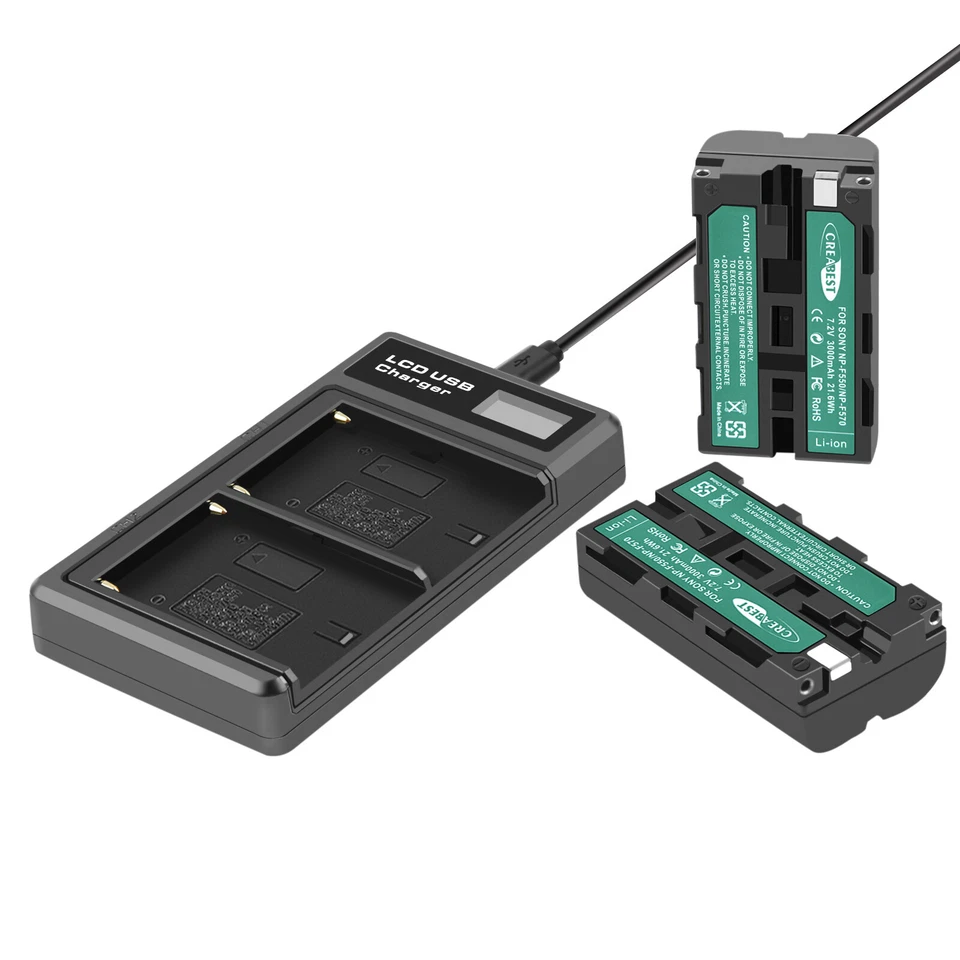 2x NP-F550 Akku+ Ladegerät Für SONY NP-F750 NP-F970 F960 NP-F330 NP-F530 TR416 - Bild 4 von 4