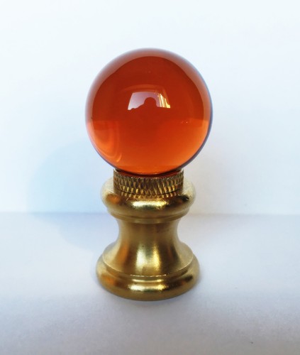 LAMP FINIAL-GLASS ORB IN 12 COLORS-SOLID BRASS BASE W/DUAL THREAD (1-Pc.) - Picture 37 of 40