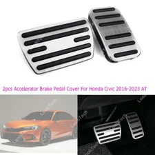 For Honda Civic 16-23 Alloy Foot Rest Pad Accelerator Brake Pedal Non-Slip Cover