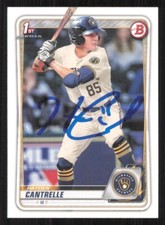 HAYDEN CANTRELLE Autograph 2020 Bowman card auto MILWAUKEE BREWERS