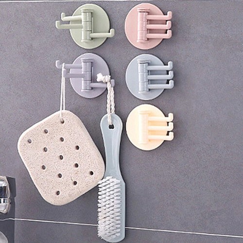 Gancho giratorio sin costuras con soporte fuerte gancho cocina, colgador de pared de baño - Imagen 3 de 12