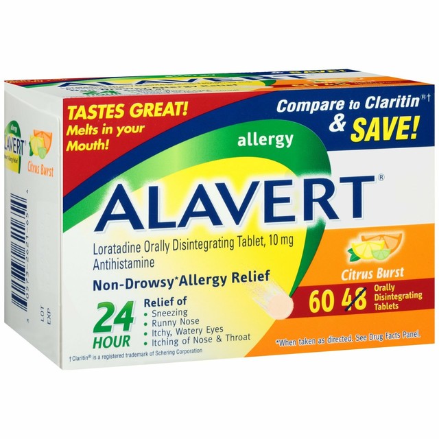 Alavert 24Hour NonDrowsy Allergy Relief (60Count Citrus Burst Flavor