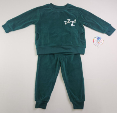 Sleep On It Unisex Forest Green 2 Pc Sleep Sweatshirt & Sweatpants Size 2T ZZZ