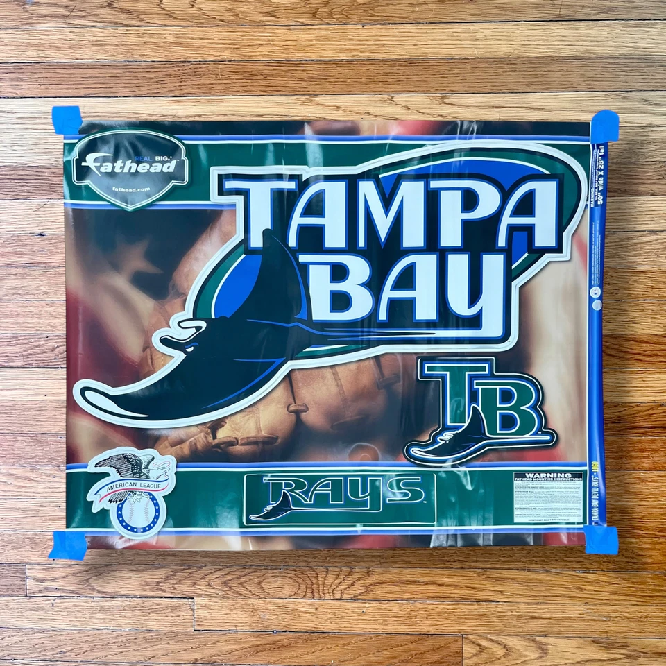 Calcomanía de pared grande real Fathead de béisbol Tampa Bay Devil Rays 28" x 50" pegatina 2007 Foto 3 de 4