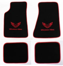 NEW! Carpet Floor Mats 1982-2002 PONTIAC FIREBIRD Trans Am Embroidered Logo 4pc