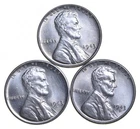 Choice Unc 1943 P+D+S Lincoln Wheat Cent Gem BU Collection Lot Set *5699