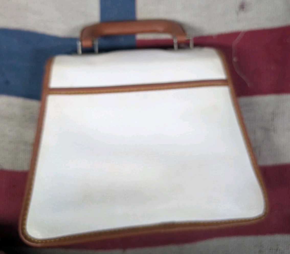 VINTAGE DOONEY & BOURKE WHITE BROWN LEATHER Satchel Top Handle Bag