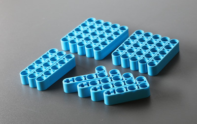 LEGO Technic: 17x Liftarm Thick 1 x 5 + Bent, dark azure (aus Modell 42070)