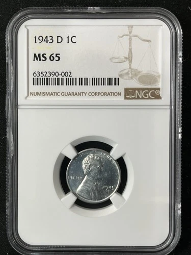 1943-D  1C  Lincoln Wheat One Cent NGC MS65   6352390-002