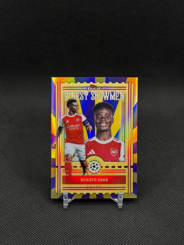 2025-26 Bukayo Saka Topps Finest #FS-8 Finest Showmen Purple Refractor /75