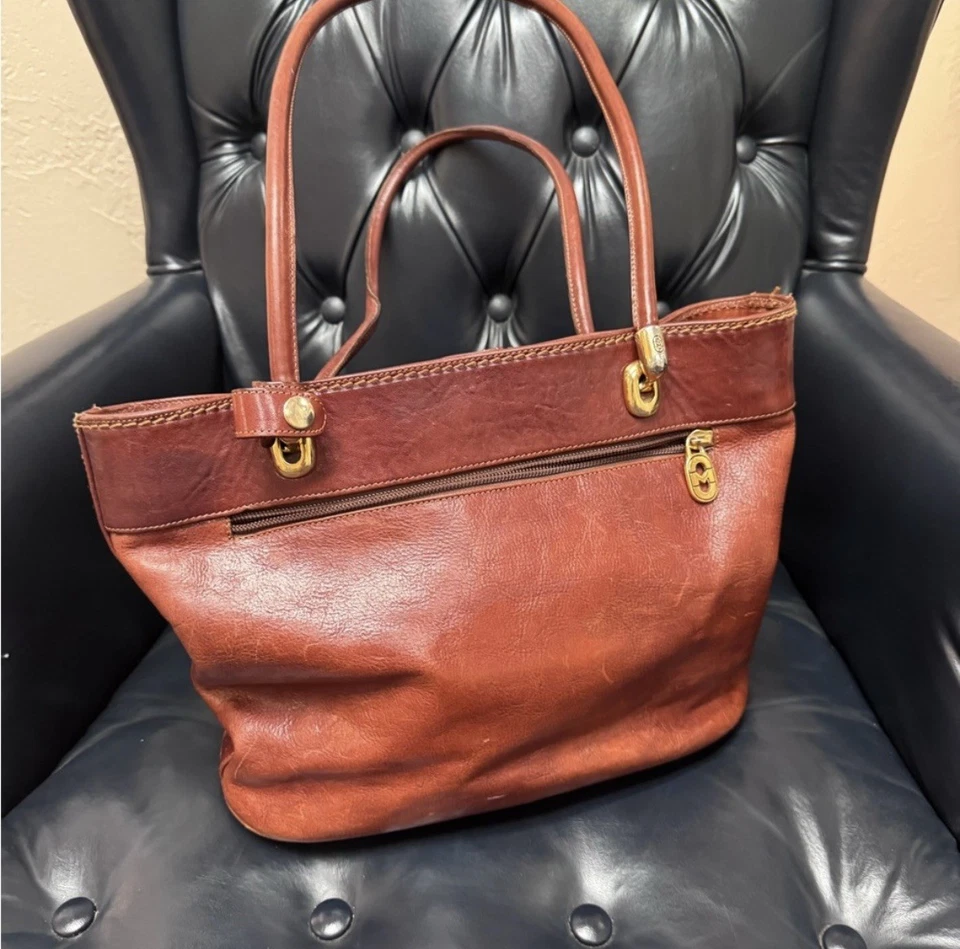 Женская коричневая кожаная сумка-тоут Marino Orlandi - Изображение 2 из 4