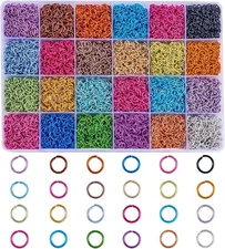 10320Pcs 24Colors Jump Rings for Jewelry Making, Aluminum 6MM, Mixed Color 
