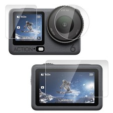 For DJI Osmo Action 6  Lens  Front and Back Screen Tempered Glass Film Set