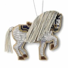 DIY Wooden Bead Embroidery Kit Forest Stallion Horse Double-Sided unique gift