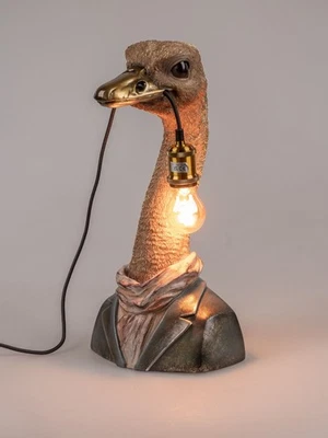 dekorative Tischlampe, Leuchte Strauß H. 49cm antikgold aus Kunststein Formano - Bild 1 von 3