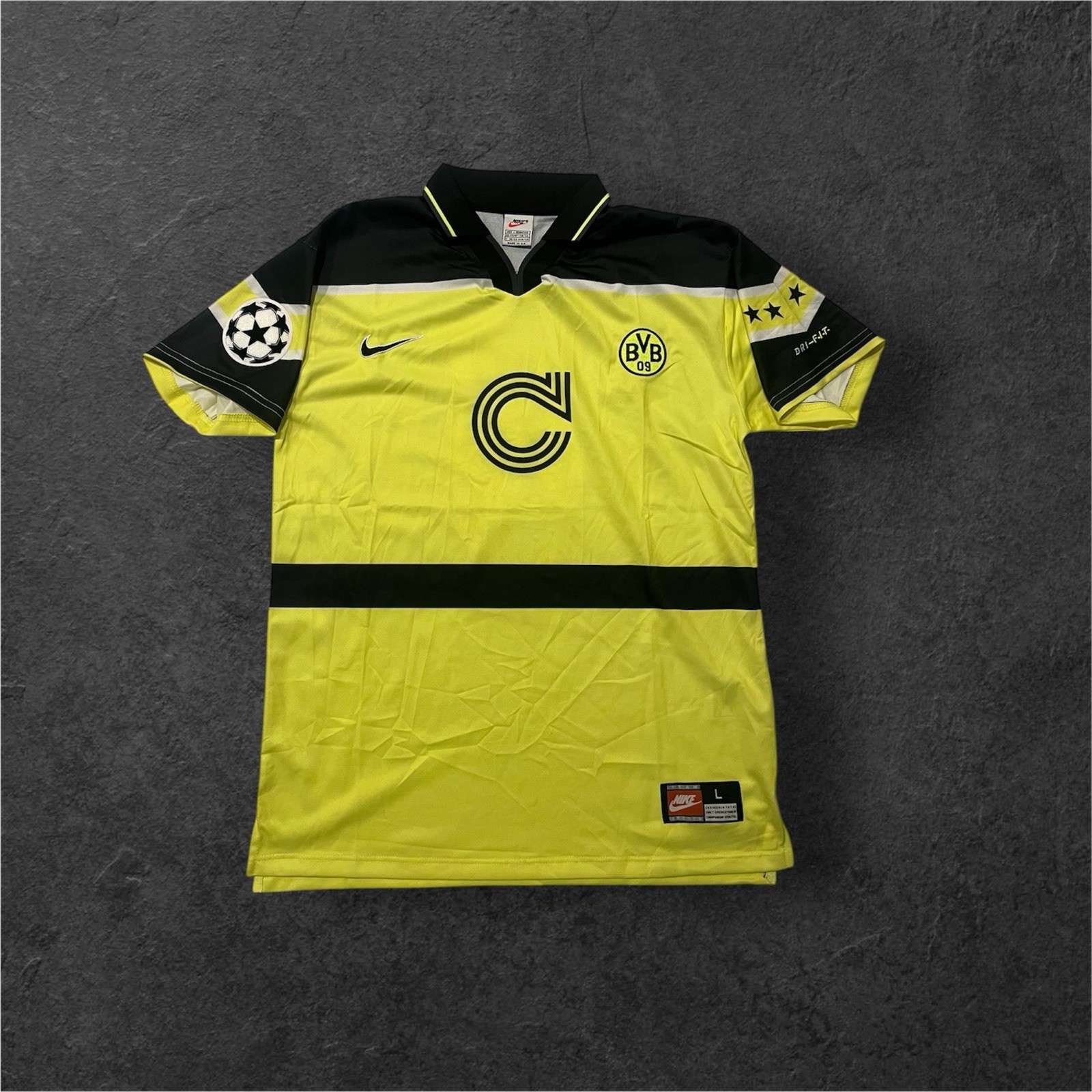 Maillot Borussia Dortmund Retro 1997 Sammer Jaune Fluo L