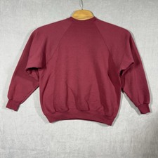 Vintage Hanes Sweatshirt Adult Large Burgundy Red Crewneck Raglan Blank Solid