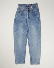 Saint Laurent Women's High-Rise Mom Jeans W27 Blue Light Wash