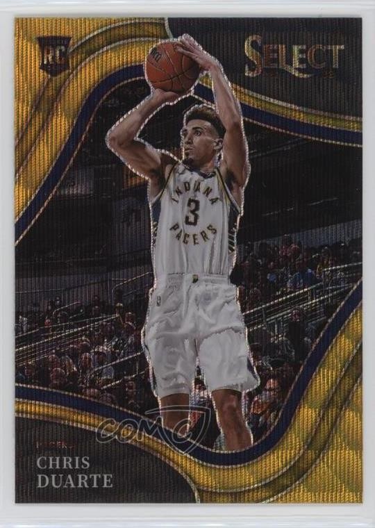 2021-22 Panini Select Courtside Gold Wave Prizm Chris Duarte #220 Rookie RC