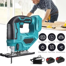 Brushless Cordless D Handle Jig Saw Electric Jigsaw Tool & 2 Batteries & Charger