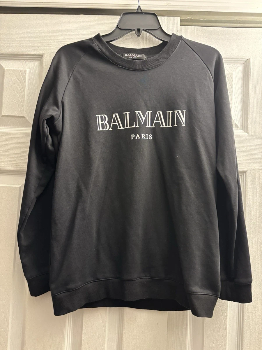 【BALMAIN】トレーナー ホワイト 38サイズ BALMAIN - BH1 C&S SWEAT FOIL-LOGO / シルバー ホイールロゴ