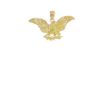 14K Yellow Gold 2-D Eagle w/ Wings Spread Pendant K6525 | eBay