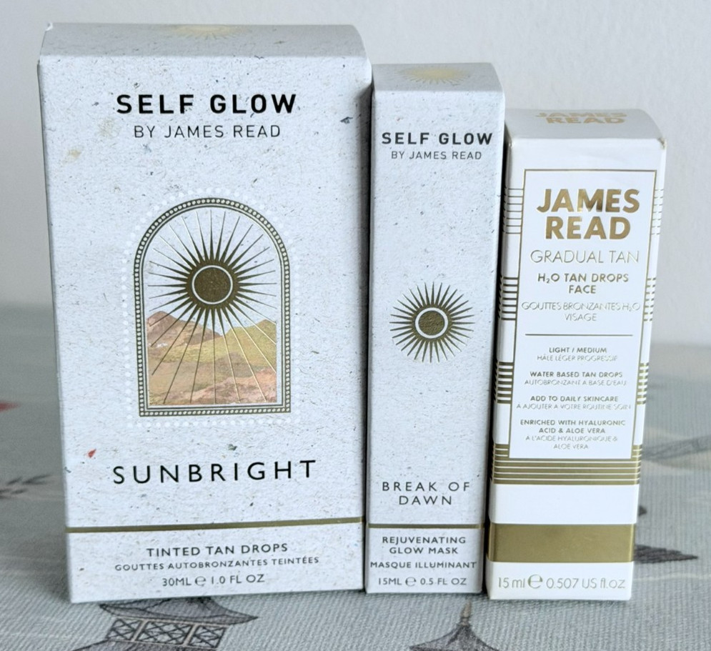 James Read Self Tanning Bundle Tan Drops Glow Mask NWB Worth £70 Free 🚚